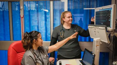 A nurse orientating another nurse